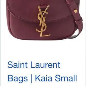Saint Laurent Kaia Small Crossbody in Deep Burgundy with Gold Hardware